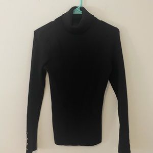 Black Ribbed Turtleneck